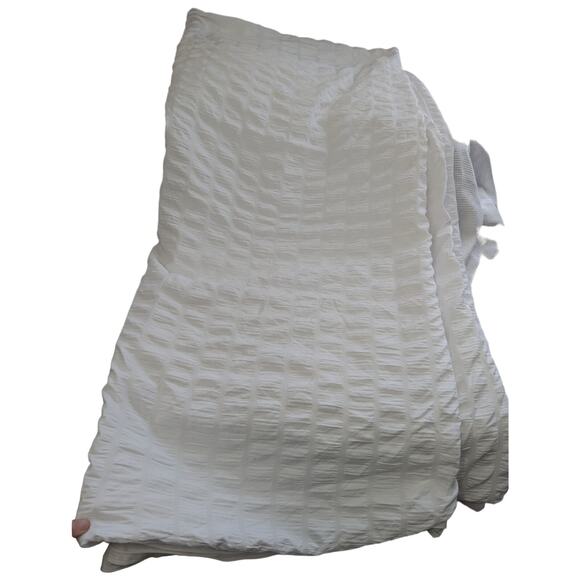 GORGEOUS WHITE PUFF CRIMPED MICROFIBER DUVET COMFORTER COVER! SZ FL - Picture 4 of 7